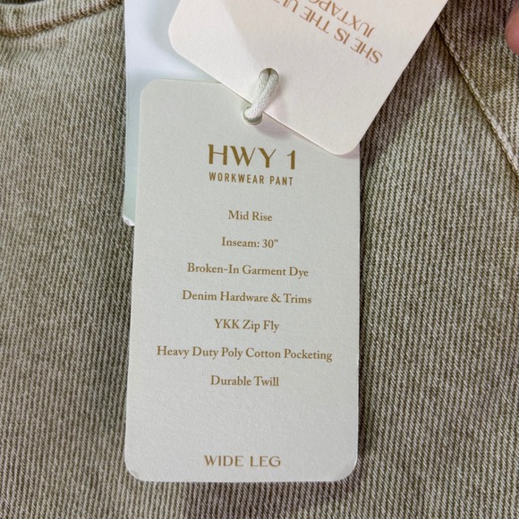Roark Women's HWY 1 Workwear Pants Size 25 Toasted Almond Wide Leg NWT - Picture 10 of 12